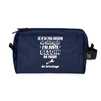 besoin de bricolage - Trousse de toilette en tissu recyclé - marine - Devant