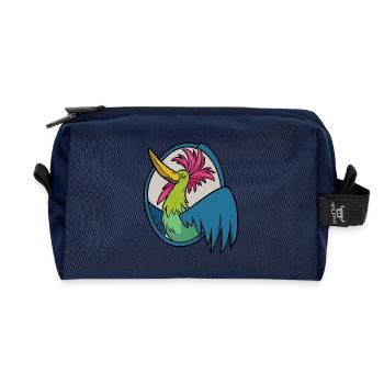 Musiciens de la ville de Brême : Coq pour les lève-tôt ! - Trousse de toilette en tissu recyclé - marine - Devant