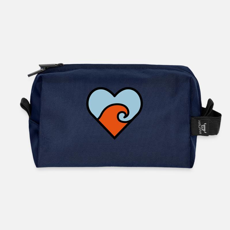 Wave Love - Recycelte Kulturtasche - Navy