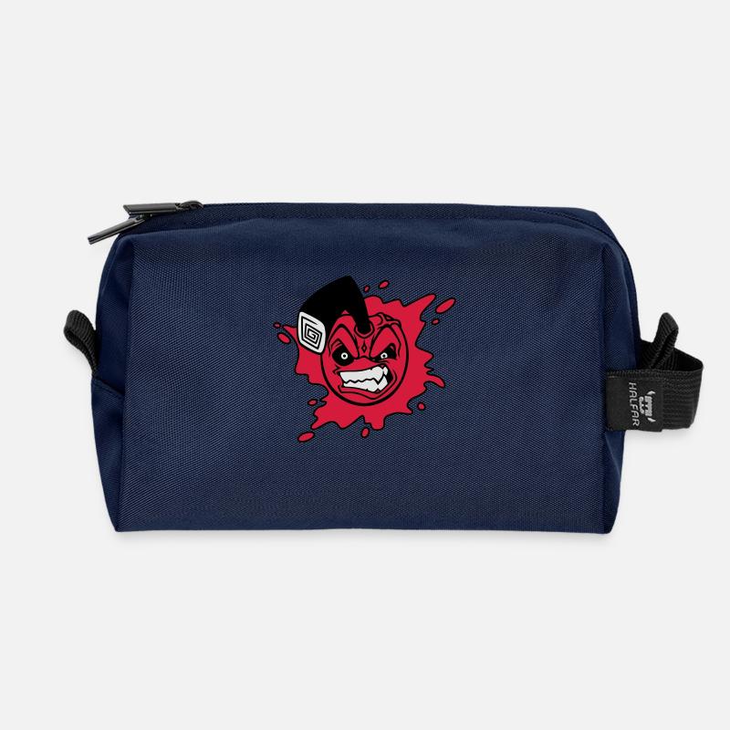Angry cherry - Recycled Toiletry Zip Bag - navy