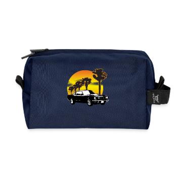 Musclecar Fastback _sunset - Recycled Toiletry Zip Bag - navy - Front