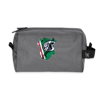 (RU) Chechnya: Flag on its own map EN - Recycled Toiletry Zip Bag - anthracite - Front