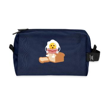Ei (Brot & Zeitung) - Recycelte Kulturtasche - Navy - Vorne