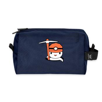 Ente Boden Loch Bergmann Spitzhacke Helm Lampe Süß - Recycelte Kulturtasche - Navy - Vorne
