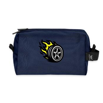 Flamme de pneu - Trousse de toilette en tissu recyclé - marine - Devant