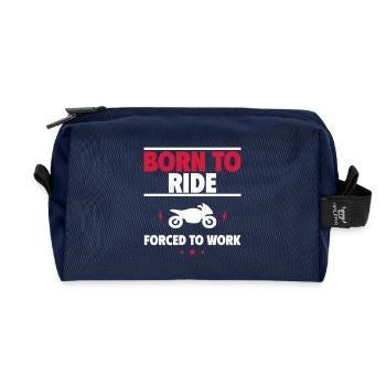 Born for the motorcycle - Recycled Toiletry Zip Bag - navy - Front