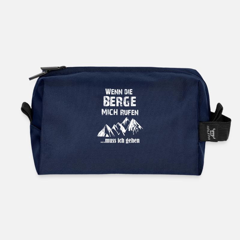 Der Berg ruft - Recycelte Kulturtasche - Navy