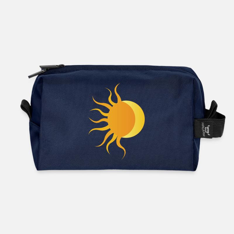 Sonne - Mond - Recycelte Kulturtasche - Navy