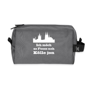 Köln / Kölsch: Ich möch ze Foos noh Kölle jon. - Recycelte Kulturtasche - Anthrazit - Vorne