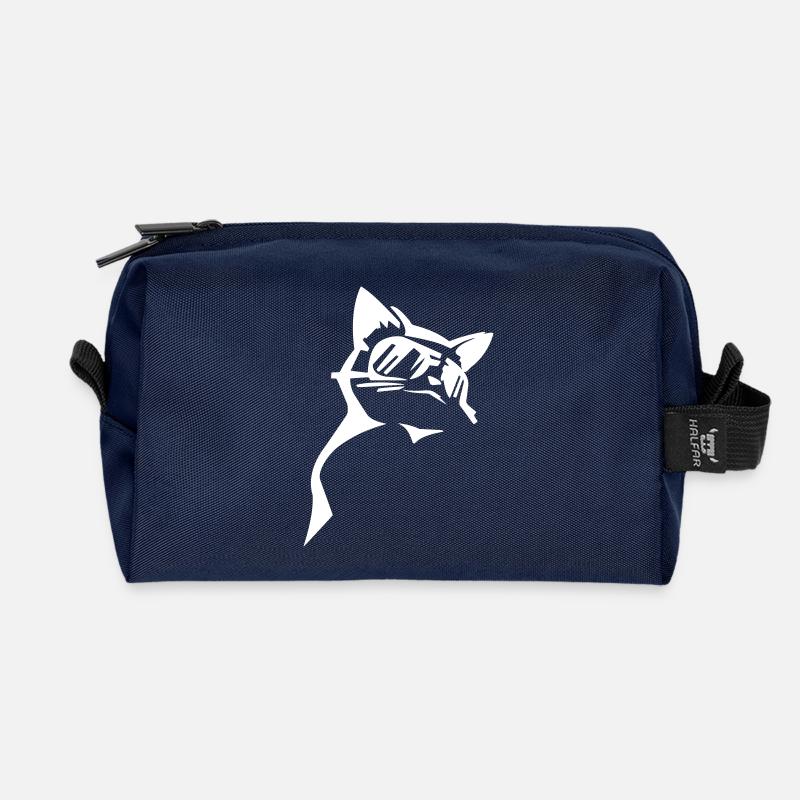 Mode-Katze von Custom - Recycelte Kulturtasche - Navy