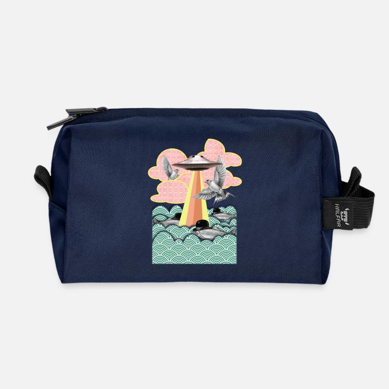 Flamingo - Recycelte Kulturtasche - Navy