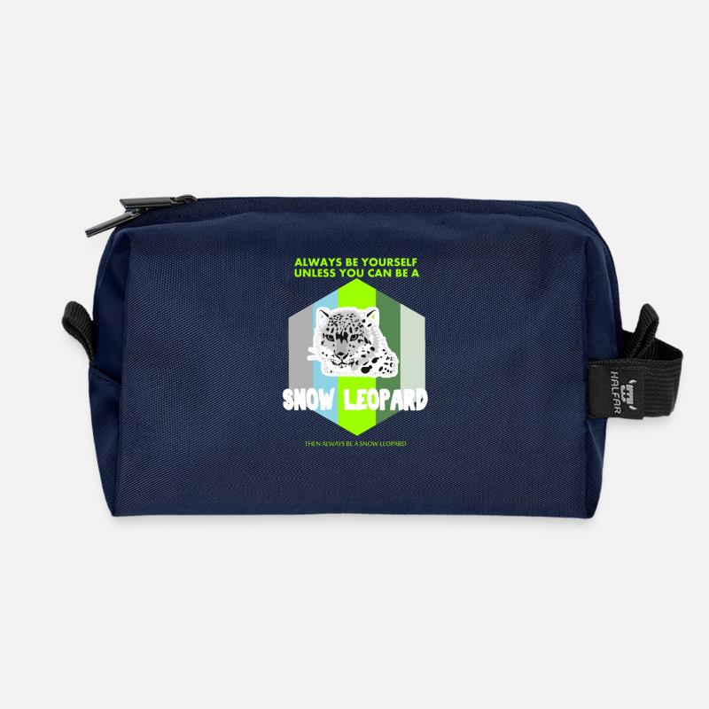 Sei ein Schnee Leopard Geschenk - Recycelte Kulturtasche - Navy