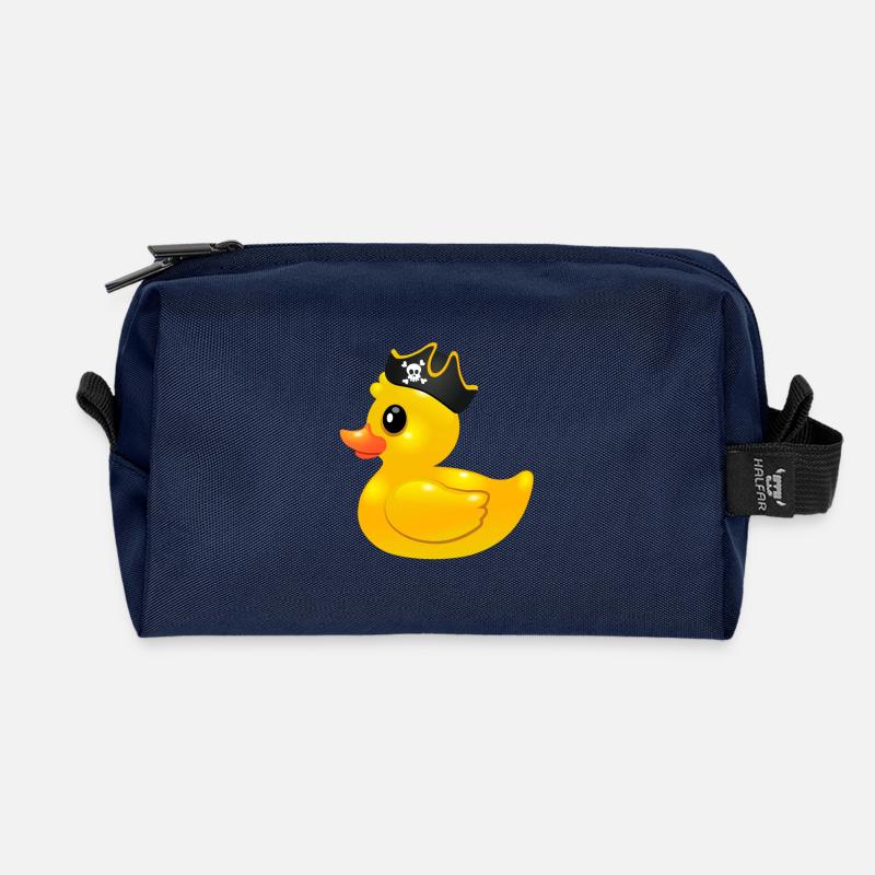 Gummiente Pirat - Rubber duck pirate - Recycelte Kulturtasche - Navy