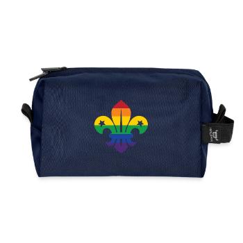 Rainbow lily - Recycled Toiletry Zip Bag - navy - Front