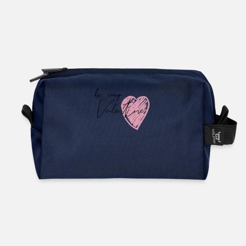 Be my valentine - Recycelte Kulturtasche - Navy
