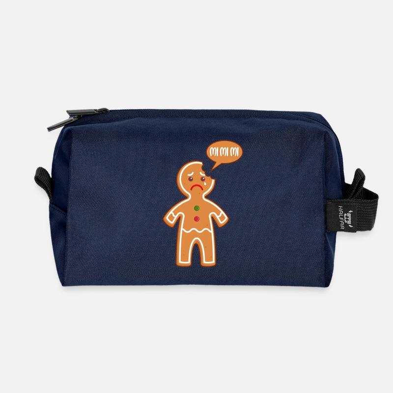 Gingerbread man Mimimi Mi Mi Mi baker baking pastries - Recycled Toiletry Zip Bag - navy