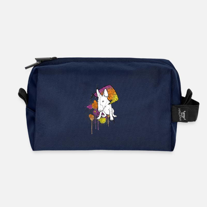 Bullterrier No Racism - Recycelte Kulturtasche - Navy