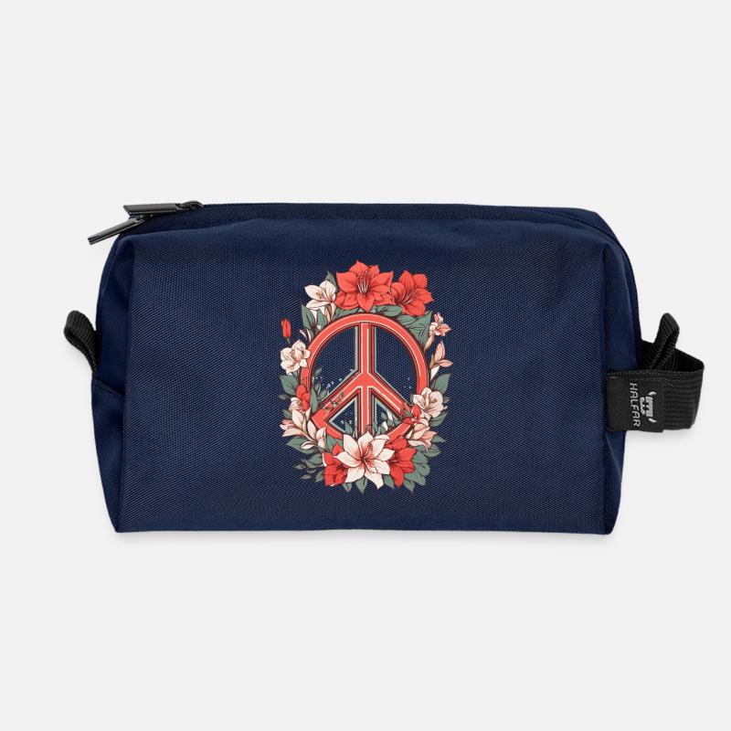Friedenszeichen - Recycelte Kulturtasche - Navy