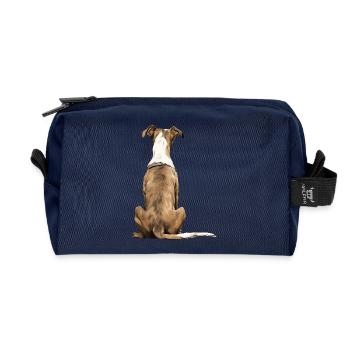 Windhund - Recycelte Kulturtasche - Navy - Vorne