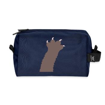 Katzen Klauen Pfoten Tatzen Krallen Silhouette - Recycelte Kulturtasche - Navy - Vorne