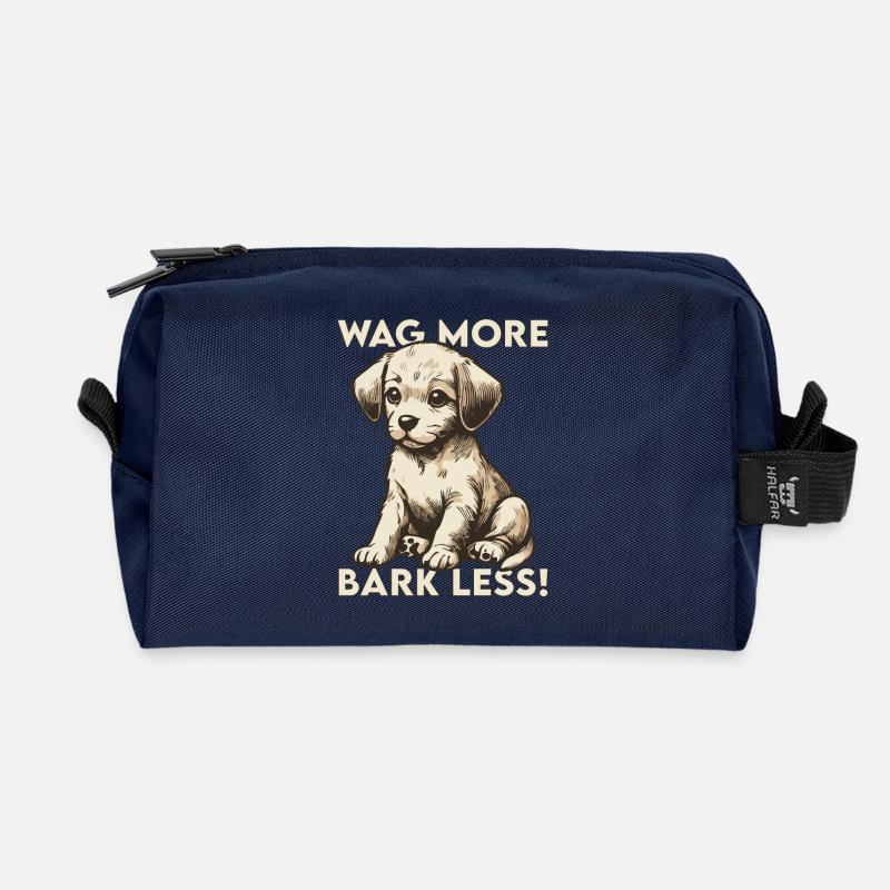 Wag more, bark less! - Recycled Toiletry Zip Bag - navy