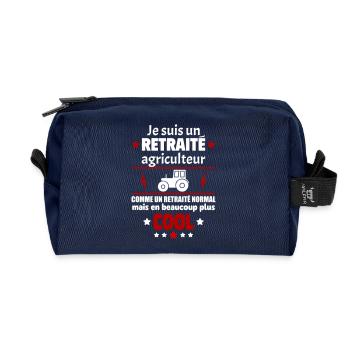 Je suis un retraité agriculteur plus cool,retraite - Trousse de toilette en tissu recyclé - marine - Devant