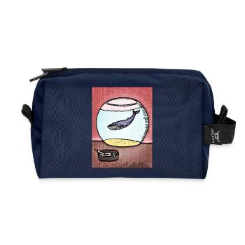 Wal im Aquarium - Recycelte Kulturtasche - Navy - Vorne