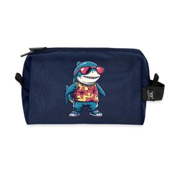 Hai Comic Lustig Sommer - Recycelte Kulturtasche - Navy - Vorne