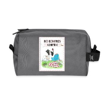 Adopt furry family - Recycled Toiletry Zip Bag - anthracite - Front