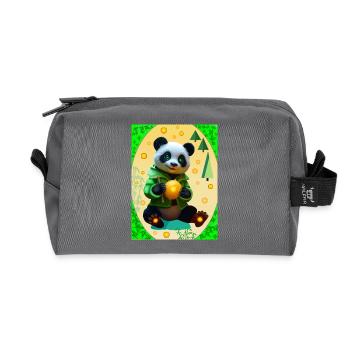 Charming Panda - Recycled Toiletry Zip Bag - anthracite - Front