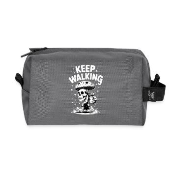 keep walking - Recycled Toiletry Zip Bag - anthracite - Front