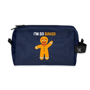 Bonhomme en pain d'épices de Noël - Trousse de toilette en tissu recyclé - marine - Devant