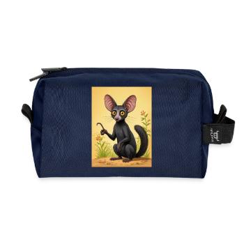 Aye-Aye Nachttrickster von Madagaskar, breit e - Recycelte Kulturtasche - Navy - Vorne