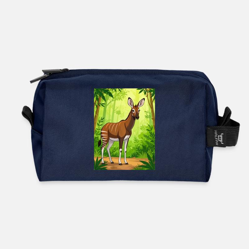 The mysterious rainforest creature with zebra  - Recycelte Kulturtasche - Navy