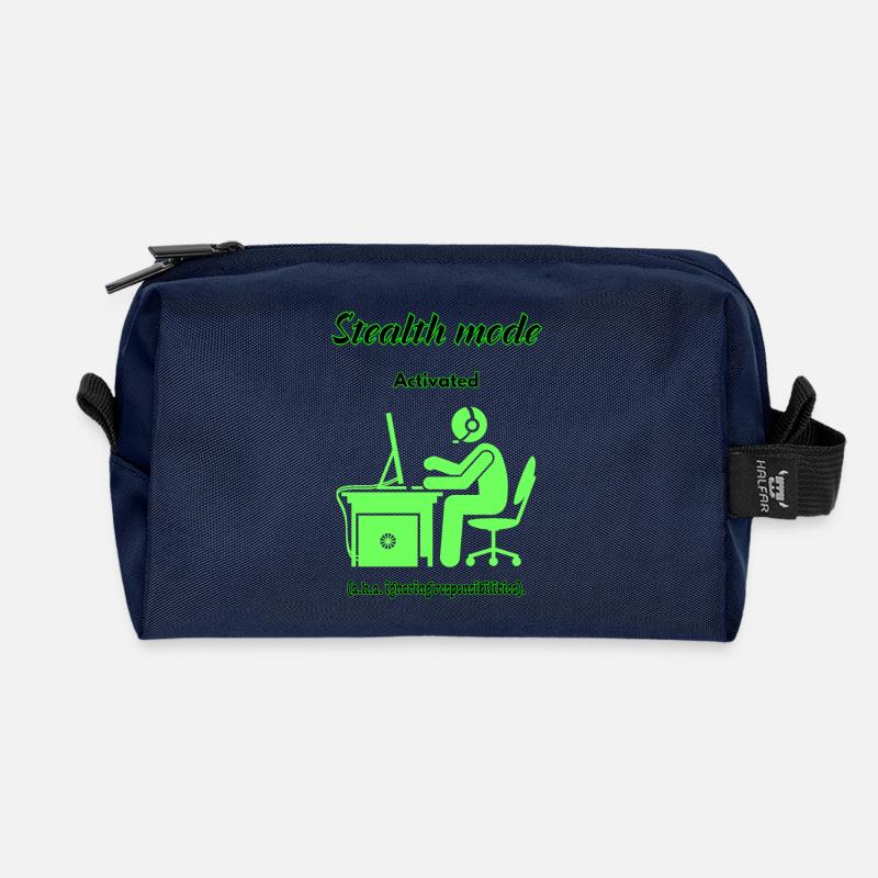 Stealth Mode Active - Recycled Toiletry Zip Bag - navy