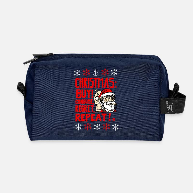 Frohe Weihnachten! - Recycelte Kulturtasche - Navy