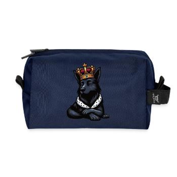 Schwarzer Schäferhund Schäferhundbesitzer  - Recycelte Kulturtasche - Navy - Vorne