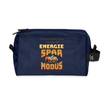 Ich bin im Energie-Sparmodus - Recycelte Kulturtasche - Navy - Vorne
