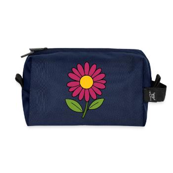 Blume rot violett Blumen Blüte - Recycelte Kulturtasche - Navy - Vorne
