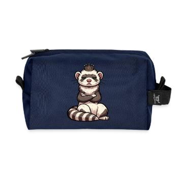 Frettchen Frettchenhalter Frettchenbesitzer - Recycelte Kulturtasche - Navy - Vorne