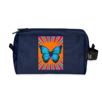 Schmetterling - Recycelte Kulturtasche - Navy - Vorne