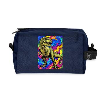 Dinosaurier - Recycelte Kulturtasche - Navy - Vorne