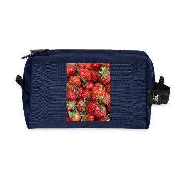 Fraises - Trousse de toilette en tissu recyclé - marine - Devant