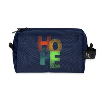 Hoffnung in farbigen Strahlen - Recycelte Kulturtasche - Navy - Vorne