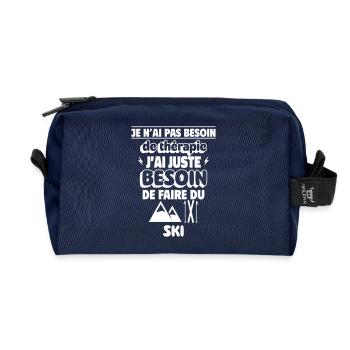 pas besoin ski - Trousse de toilette en tissu recyclé - marine - Devant
