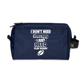I just need to play rugby - Recycled Toiletry Zip Bag - navy - Front