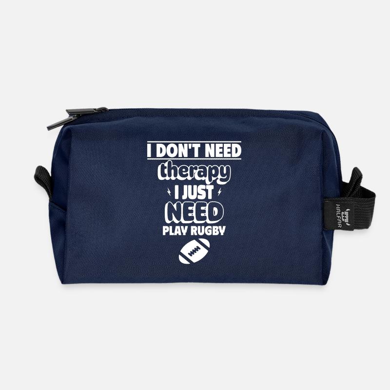 I just need to play rugby - Recycled Toiletry Zip Bag - navy