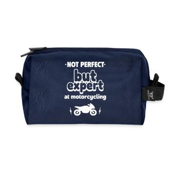 Expert at Motorcycling - Recycled Toiletry Zip Bag - navy - Front