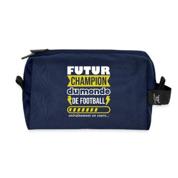 Futur champion du monde de football,Sport,Foot - Trousse de toilette en tissu recyclé - marine - Devant