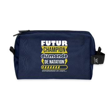 Futur champion du monde de natation,Sport,Piscine - Trousse de toilette en tissu recyclé - marine - Devant